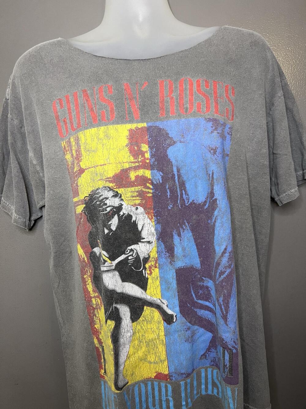 Guns N' Roses Shirt Mens Medium Gray Use Your Illusion Tour 91 Graphic Tee Rock